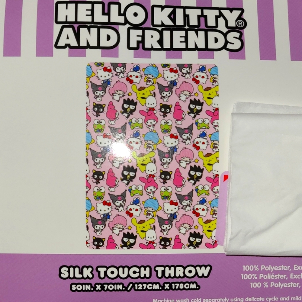 Hello Kitty and Friends silk touch blanket, brand new w tags, pink, soft & cozy!